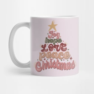 Christmas Word Art Joy Hope Love Mug